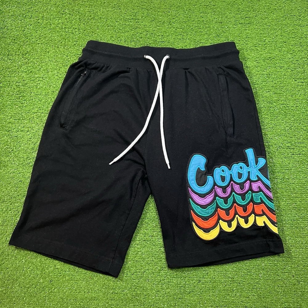 Retro Cookies‎ SF Workwear French Terry Sweatshorts Med. Colorful Black White